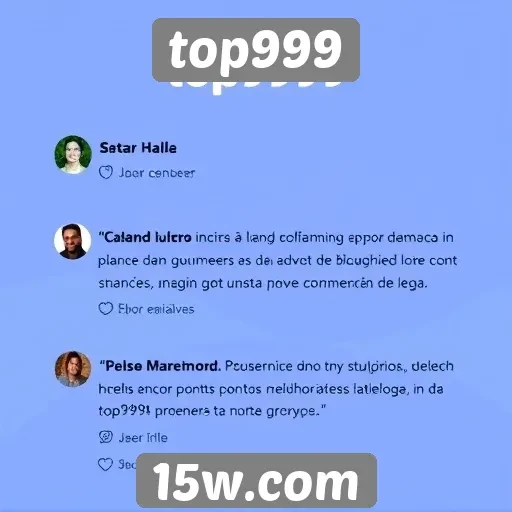 Feedback dos usuários sobre a experiência no top999